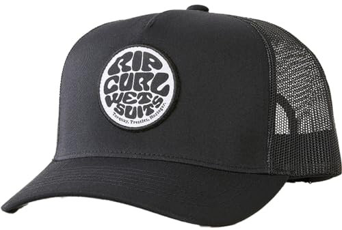 Rip Curl Herren Trucker Hat, Mesh Back Cap Snapback for Men, Adjustable Baseballkappe, Black Icon 241, Einheitsgröße