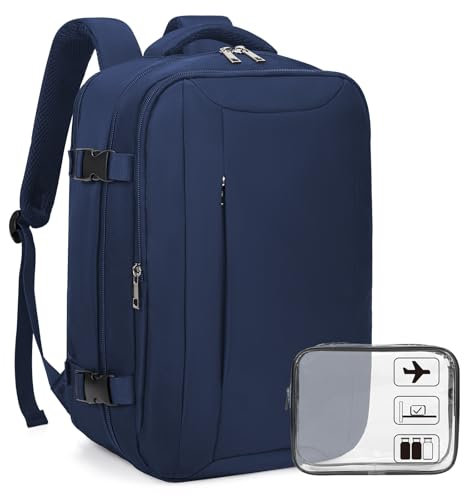 Xkdoai for Ryanair Cabin Bags 40x20x25, Travel Backpack with TSA Approved Clear Bag, Travel Bag Underseat Carry-ons Hand Luggage Bag for Travelling Casual Daypack for Ryan Air Plane