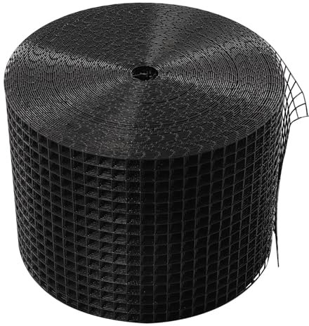 Solar Panel Bird Wire Guard Kit, 6inch PVC Coated Mesh Roll Kit, for Protecting Solar Panels from Damage by Birds and Rodents, with Fasteners Clips, Black