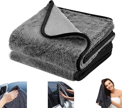 GUOYOU Chiffons de Nettoyage en Microfibre Épaissi Chiffon de Nettoyage Magique Chiffon de Nettoyage Réutilisable en Microfibre sans Traces pour Verre Voiture Maison Salle de Bain Cuisine 2 Pièces