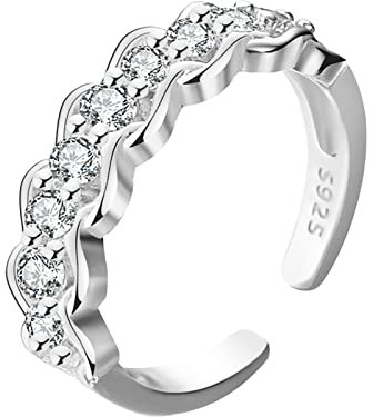 YWJewly Damenringe lieben Knotenringe Ring Licht Öffnung Wind weiblich einstellbar Mode kalt Zeigefinger Persönlichkeit Luxus Joint Ring Ringe Statement Ringe Für Damen 925 (White gold, One Size)