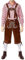 LVCBL Trachten Lederhose Herren Trachtenlederhose Trachtenhosen mit Träge Bayerische Oktoberfest Outfit Hellbraun L