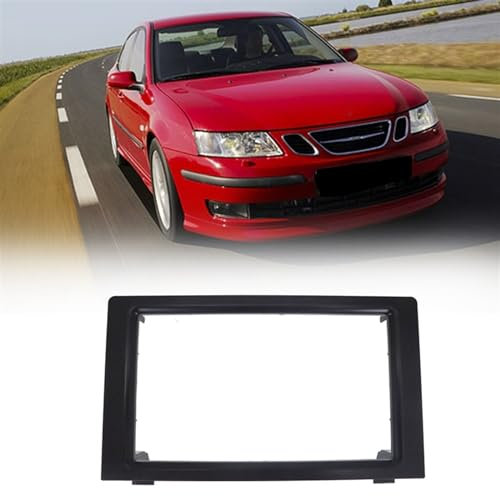 Auto-Audio-Rahmen/Passend for SAAB 9-3 2007-2011 Autoradio-Blende, Armaturenbrett, 2-Din-Rahmen, Zierkit Autoradio Radioblende Doppel,Autoradio-Rahmen