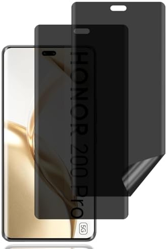 BCHKLAI Protector Pantalla Privacidad para Honor 200 Pro 5G [2 Piezas] | Antiespia Película TPU Flexible, Anti-Rasguños, Sin Burbujas, Anti-Espía Protector Pantalla para Honor 200 Pro