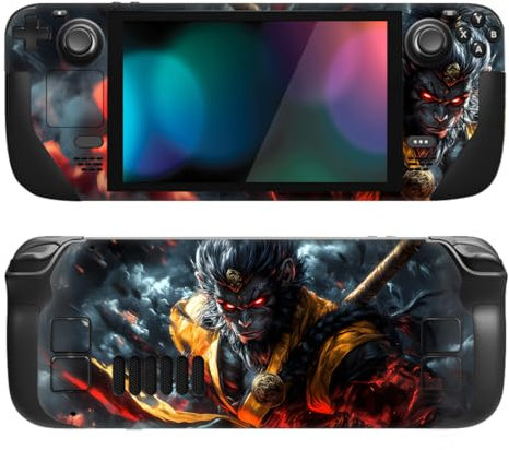 PlayVital Full Set Schutz Skin Decal für Steam Deck LCD, Custom Stickers Vinyl Decal Folie Faceplates Klebefolie für Steam Deck OLED Handheld Gaming PC-Cloudstorm Wukong