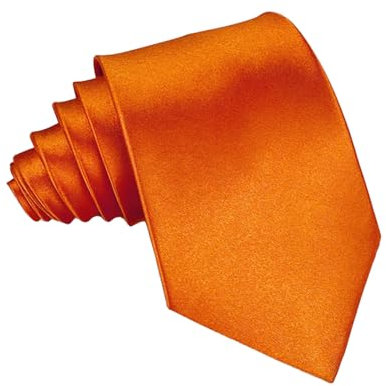 MAIANY Herren Krawatten, Klassische 8 cm Satin-Krawatte in einfarbigem Design, Klassische Hochzeit Krawatte für Büro oder Festliche Veranstaltungen (orange)