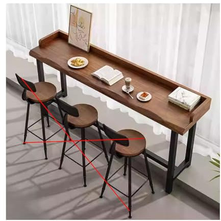 YPIOUREN Bartisch Küche Bartisch Schmal Stehtisch Küche Bar Tresen Kein Hocker stabile Tragfähigkeit geeignet for Heimstudienbar Höhe und Unterschenkel individuell anpassbar(100 * 40cm/39.3 * 15.7in)