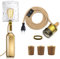 Adaptateur Bouteille pour Douille de Lampe, 240CM Corde de Chanvre Câble, Douille E27, Support Ampoule Bouteille, 3 Bouchons en Bois, Kit Lampe Bouteille pour Différent Bouteille, Bronze Couleur