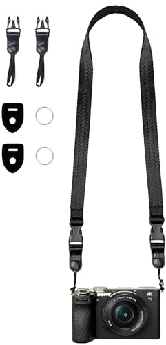 Camera Neck Strap/Thin Washable Soft Camera Strap or Binoculars Strap,39 Inch,Black