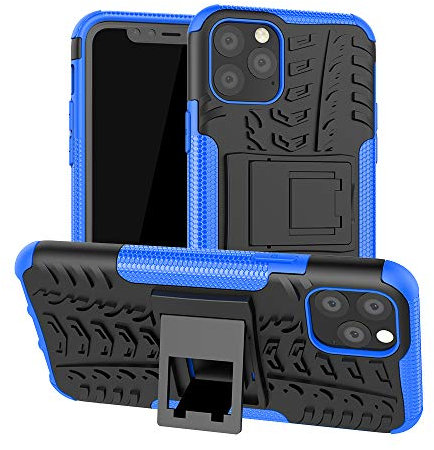 Pilaru for iPhone 11 Pro Case with 2 Screen Protectors, Military-Grade Shockproof & Anti-Slip, Dual-Layer Protection with Kickstand for iPhone 11 Pro,Blue