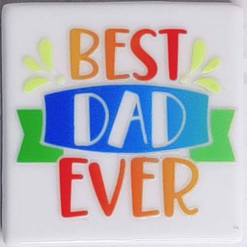 Fine Bone China Fridge Magnet (53 x 53 mm) (Dad - Best Dad Ever)