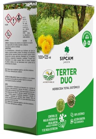 Herbicida total 225 ml (30 litros de agua) Herbicida sistemico bicomponente 100% eficaz. Terter Duo