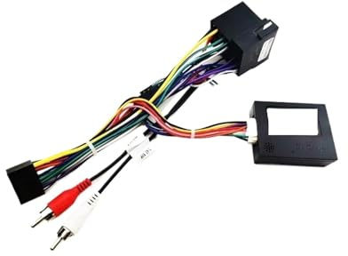 Kabelbaumadapter CAN-Bus-Decoder 16-poliger Steckverbinder RCA-Audio-Auto-Android-Headunit-Verkabelungskabel Kompatibel mit Audi A3 8P A4 B7(Cable)