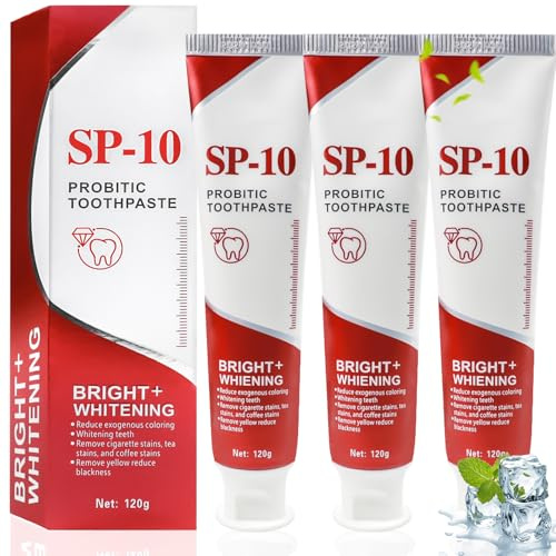 Toivize SP-10 Pasta de Dientes Blanqueadora 3 * 120g | Pasta Dental SP10 para Limpieza Profunda, Aliento Fresco, Eliminación de Manchas, Cuidado de Encías y Dientes