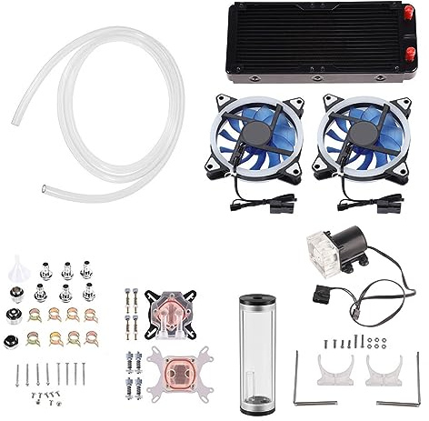 Eminchu RGB 240mm Water Cooler CPU/GPU Block Pump Reservoir Kit for PC Gaming Enthusiasts Acrylic