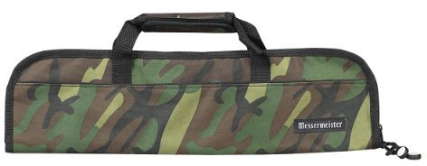 Messermeister 5-Pocket Padded Knife Luggage Bag, Camouflage - 5 Elasticized, Reinforced Pockets for Culinary Tools - Holds Up to 18” Knife - Functional, Stylish & Durable