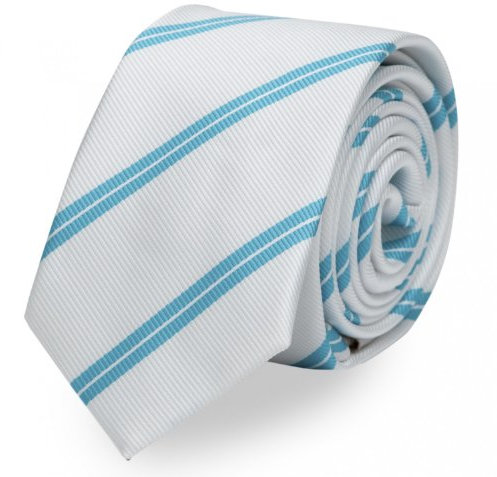 Fabio Farini - Elegante Herren Krawatten gestreift in 6cm und 8cm Breite mit 150cm Länge - Männer Schlips als Geschenk oder Anlässe weiß türkis hellblau 6cm