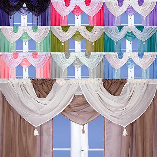 John Aird Voile Swag With Tassel (Cream)