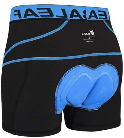 baleaf Short Cycliste Homme Cuissard Vélo VTT avec Coussin Compression à 5 Couches Rembourré Respirant Séchage Rapide Anti Glissante Bleu Taille XXL