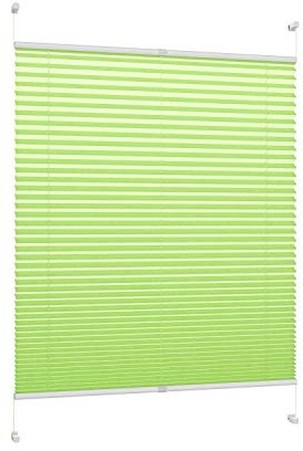 DécoProfi Plissee ohne Bohren Grün 120cm x 130cm (max. Gesamthöhe Fensterflügel) I Verspannte Plissees nach Maß mit Klemmträger/Klemmfix I Blickdichte Innenrahmen-Plissees zum Klemmen
