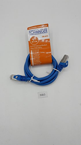 Schwaiger CKB6010 058 Netzwerkkabel 1 m Cat6 SF/UTP (S-FTP) Blau – Netzwerkkabel (1 m, Cat6, SF/UTP (S-FTP), RJ-45, RJ-45, Blau)