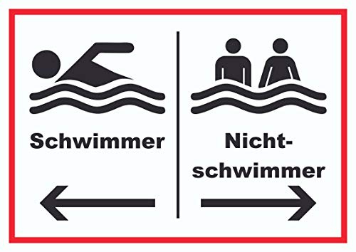 HB-Druck Schwimmer Nichtschwimmer Schild A4 (210x297mm)