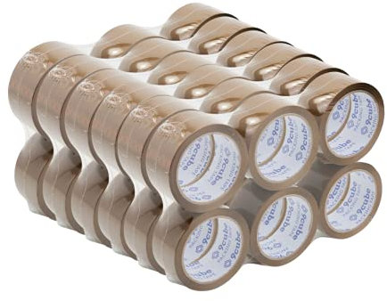 9Cube Brown Packing Tape – Strong Parcel Tape for Boxes, Shipping & Moving – Heavy Duty Adhesive, 48mm x 66m Rolls – Ideal for Home, Office & Warehouse Use – Quiet Unwind (36 Pack)