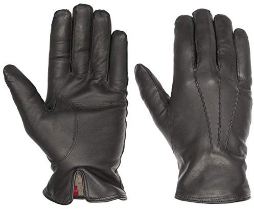 Caridei Classic Nappaleder Fingerhandschuhe Made in Italy Herren Herbst Winter grau 8 1/2 HS