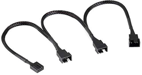 POPPSTAR Fan Splitter (20-20-20cm, 4 broches femelle vers 1x 4 broches mâle et 2x 3 broches mâle),pour brancher plusieurs ventilateurs du processeur et du boîtier à la carte mère