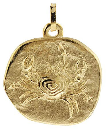 trendor Sternzeichen-Anhänger Krebs 333 Gold 20 mm Anhänger Tierkreiszeichen für Damen, Herren und Kinder, Sternzeichen Echtgold, Anhänger Gold, 08982-07