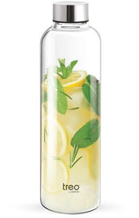 Treo by Milton Clarion Borosilicate Glass Water Bottle, 760 ml, Transparent | Microwave Safe | Leak Proof | BPA Free | Scratch Resistant | Dishwasher Safe | Odour Free