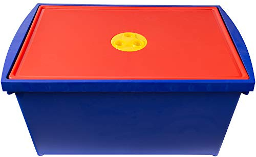 Ondis24 Aufbewahrungsbox mit Deckel, Spielzeugkiste 28 L, Stapelbox System Box M, Malkiste hoch, Spielzeugbox für Kinder