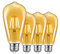 TopLeder E27 Edison Light Bulbs 4 Pack, 4W Dimmable Screw Bulb Vintage LED Filament Bulb 400LM 2700K Warm White, 40W Incandescent Equivalent, ST64 Amber Glass