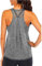 Superora Workout Tops Loose fit Racerback Tank Tops for Women Mesh Backless Tank Running Tank Tops Grey