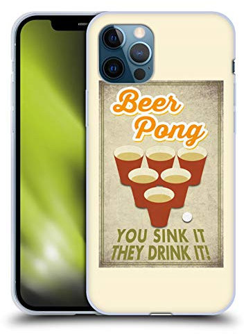 Head Case Designs Offiziell Offizielle Lantern Press Beer Pong Männerhöhle Soft Gel Handyhülle Hülle kompatibel mit Apple iPhone 12 / iPhone 12 Pro