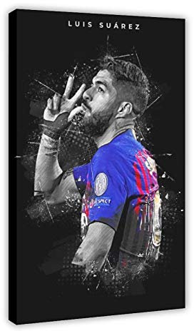 Luis Suarez Poster Fußball Fußball Leinwand Wand Schlafzimmer Dekor Bild Sport Landschaft Büro Zimmer Dekor Geschenk Rahmen: 30 × 45 cm