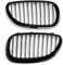 Kühlergrill Gitter Grill Ersatz Auto Nieren Doppelsteg Sport für BMW 5er E60 E61 M5 2003-2009 Glanz Schwarz 51712155446,51712155447
