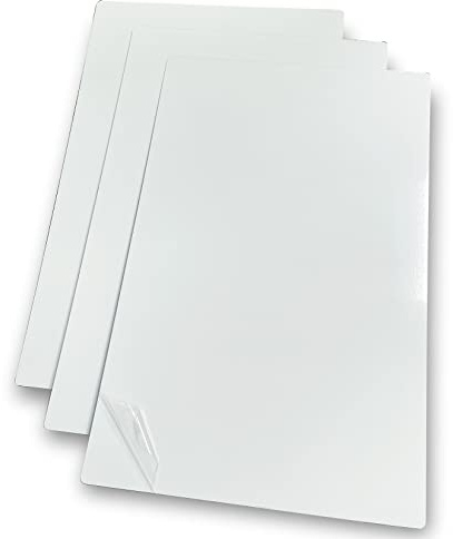 Ebamaz Aluminium Metallschild Sublimations Plakette Blanko 300X450X1 mm 3 Stück Groß Namensschild für Wärmeübertragungsdruck/UV-Druck (Reinweiß)
