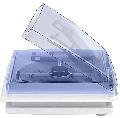 Ostark Ventilador caravana claraboya autocaravana 12v Ventilación Aire para Caravana con Sensor De Lluvia (Blue transparent)