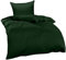Bettwaesche-mit-Stil Mako Interlock Jersey Bettwäsche Garnitur Uni/enfarbig 100% Baumwolle 155x220 + 80x80, Tannengrün
