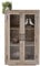 WOMO-DESIGN Vitrine Mailand Shabby Chic 71x110x37 cm Weiß-Natur Mangoholz Massiv Glasvitrine 2 Türen/3 Ebenen Vintage Stil Unikat handgefertigt Vitrinenschrank Sammelvitrine Sideboard Kommode Schrank