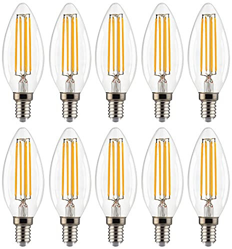 NCC-Licht 10 x LED Filament Leuchtmittel Kerze 6,5W = 60W E14 klar 806lm Tageslichtweiß 6500K