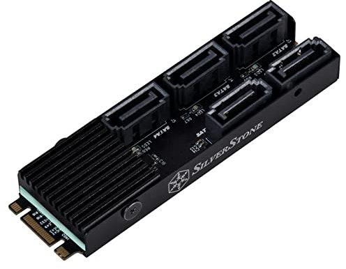 SilverStone Technology Scheda di espansione dello storage PCIe SST-ECS07-5 porte SATA Gen3-6Gb/s-Non-RAID-M.2