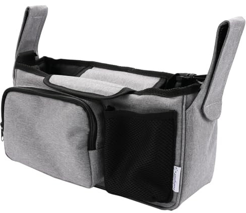 Babyruf Kinderwagen Organizer BO 200 | Babytasche | Kinderwagen Zubehör | Praktische Innenaufteilung | Wickeltasche | Isolierte Flaschenhalter | Verstellbares Schulterband | 31,5x10,5x18cm