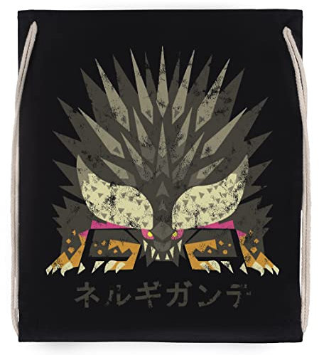 Monster Hunter World Nergigante-Kanji-Symbol Schwarz Turnbeutel mit Kordelzug Black Drawstring Gym Bag