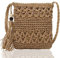 XiXiRan Sac en Paille Tissu, Femme, Plage, Sac Bandouliere en Crochet, Petit Sac Osier D'été Effet Raphia avec Bandoulière Réglable