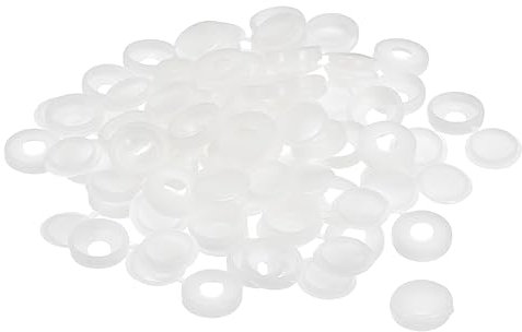 sourcing map 200 Stück 5 mm Scharnierschrauben Abdeckkappen Kunststoff Faltschraube Snap Abdeckungen Unterlegscheibe Flip Schraube Schutz Abdeckung für M3 M4 M5 Schrauben, weiß