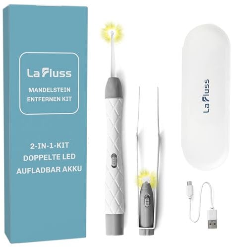 La Fluss Kit Tonsillenstein Entferner Mandelsteine Entfernen Tonsil Stone Mit LED-Licht