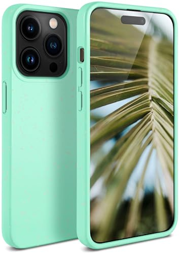 ONEFLOW Sama Sama Case kompatibel mit Apple iPhone 15 Pro – Nachhaltige Handyhülle aus Pflanzenfasern, Hülle biologisch abbaubar ohne Plastik, vegan und umweltfreundlich – Türkis