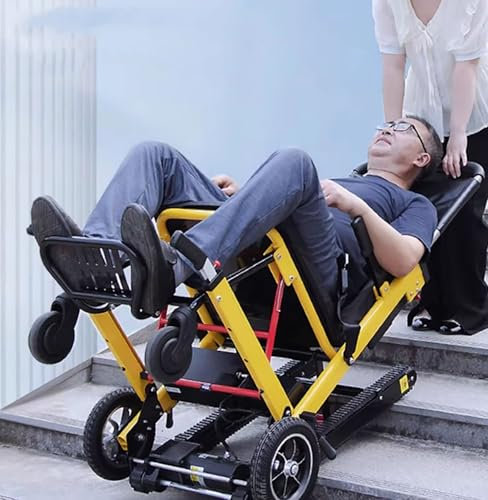 McbeAn Silla Elevadora De Escaleras Eléctrica, Sillas De Ruedas Elevadoras De Escaleras Motorizadas, Asistente De Escalera para Silla De Ruedas Plegable para Subir, Capacidad De Carga 169 Kg/372 LB